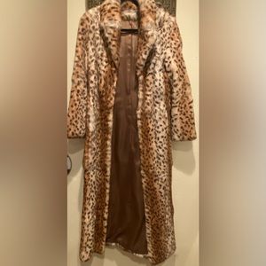 Custom made full length rabbit fur coat